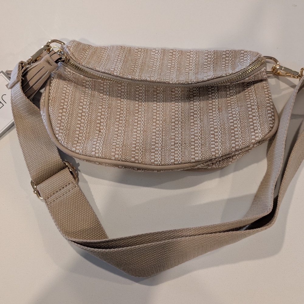 Jen And Co Beige Textured Women's Bag